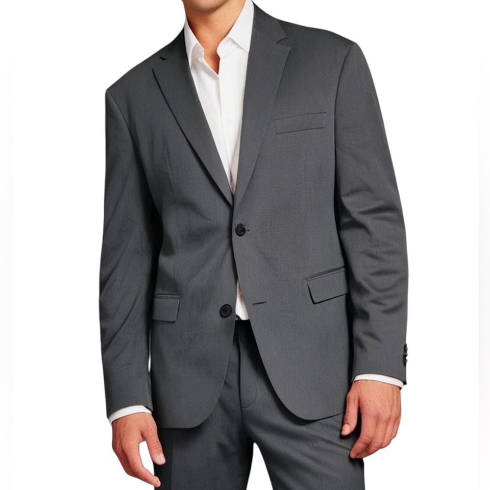 Michael Kors Dark Grey Button Single Breasted Notched Lapel Mens Blazer Size 44L